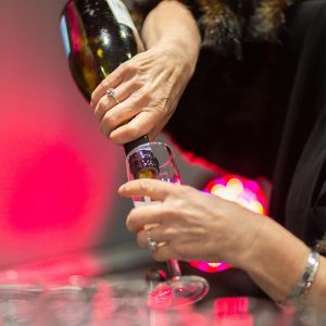 champagne being poured into glass